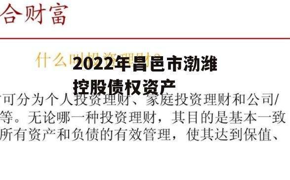 山东昌邑渤潍控股2022债权资产(昌邑市渤潍控股有限公司)