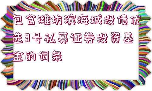 包含海棠滨城城投一期私募证券投资基金的词条